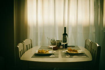 table setting in restaurant