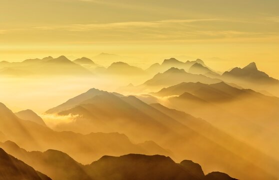 sunset over mountains in the north of Vietnam