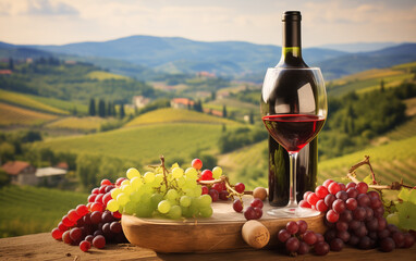 Fototapeta premium wine and grapes