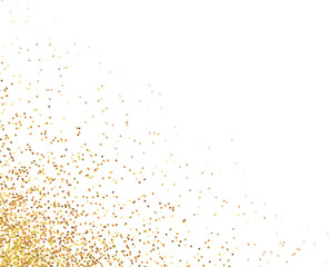 Fototapeta na wymiar golden shimmering glitter explosion square shape frame with transparent background