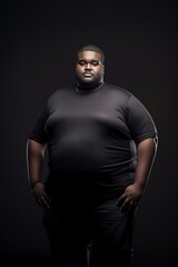 Fototapeta premium overweight black man posing in front of the camera