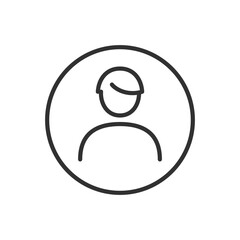 Person avatar, linear icon. Line with editable stroke