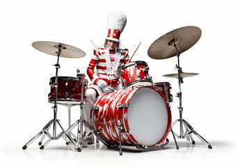 Obraz na płótnie Canvas drum, music, rock, percussion, drummer, instrument, drums, kit, jazz, set, band, musical,