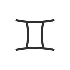 Gemini, linear icon. Zodiac sign. Simple symbol. Line with editable stroke