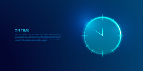 Clock light effect in digital futuristic style, New Year's Eve Countdown Clock. Vector Illustration - obrazy, fototapety, plakaty