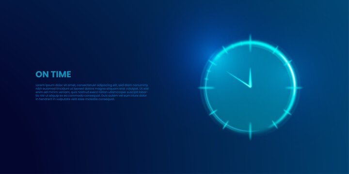 Clock light effect in digital futuristic style, New Year's Eve Countdown Clock. Vector Illustration