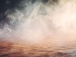 Smoke On Cement Floor With Defocused Fog Abstract Background - obrazy, fototapety, plakaty