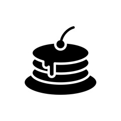 Pancake Icon Vector, Glyph Style