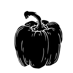 Silhouette of bell pepper vegetable.Vector graphics.