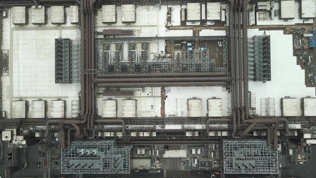 Overhead View of Facility Of Intel Corporation - Electronics Manufacturer In Leixlip, Kildare, Ireland. - aerial shot