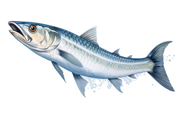 Graceful Barracuda Against White on a transparent background