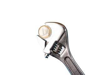 one euro coin tightened