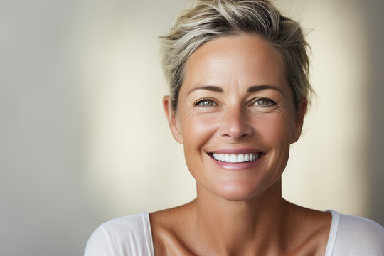 portrait of a healthy smiling mature woman