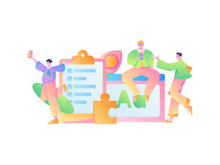 Business People Flat Vector Concept Operation Hand Drawn Illustration
