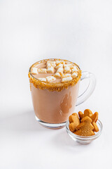 cocoa with marshmallow and gingerbread