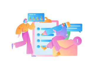 Business People Flat Vector Concept Operation Hand Drawn Illustration
