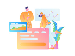 Business People Flat Vector Concept Operation Hand Drawn Illustration
