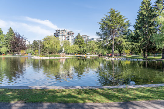 The large Pond in Minora Park in Richmond, Vancouver, Canada