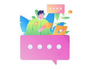 Business People Flat Vector Concept Operation Hand Drawn Illustration
