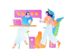 Business People Flat Vector Concept Operation Hand Drawn Illustration
