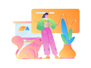 Business People Flat Vector Concept Operation Hand Drawn Illustration
