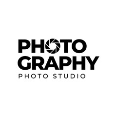 Diaphragm camera logo design. Camera logo template, vector logo for photographer