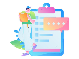 Business People Flat Vector Concept Operation Hand Drawn Illustration
