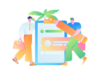 Business People Flat Vector Concept Operation Hand Drawn Illustration
