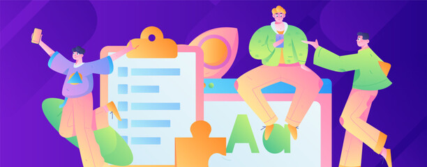 Business People Flat Vector Concept Operation Hand Drawn Illustration
