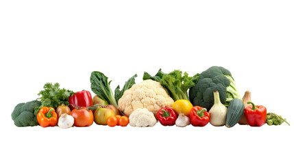 Vegetable and fruit group Isolated on a clear background, PNG file.