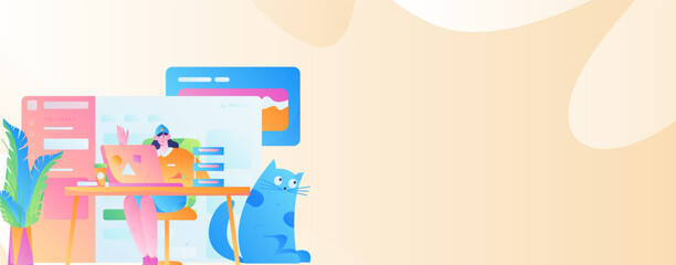 Business People Flat Vector Concept Operation Hand Drawn Illustration
