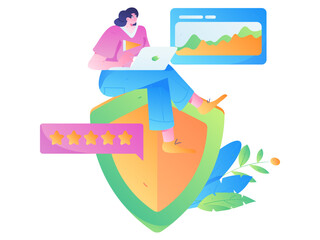 Business People Flat Vector Concept Operation Hand Drawn Illustration
