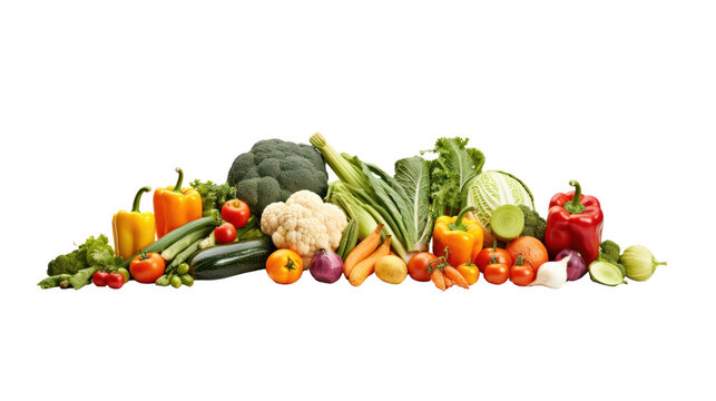 Vegetable and fruit group Isolated on a clear background, PNG file.