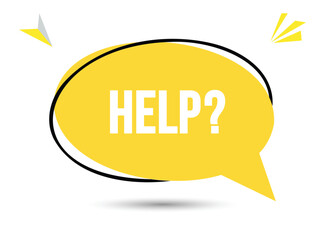 Help speech bubble text. Hi There on bright color for Sticker, Banner and Poster. vector illustration.