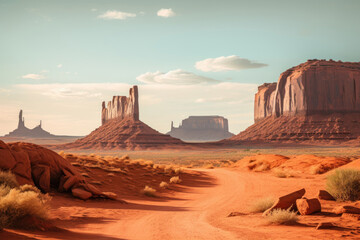 Fototapeta na wymiar Famous place in the USA - Landscape of Monument Valley in Arizona