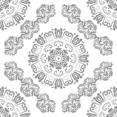 Geometric abstract octagonal background. Geometric abstract silver and white ornament. Seamless modern pattern