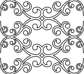 Seamless ornament in arabian style. Geometric black and white abstract background. Grill with pattern for wallpapers and backgrounds
