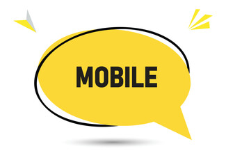 Mobile speech bubble text. Hi There on bright color for Sticker, Banner and Poster. vector illustration.