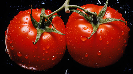 tomatoes with water droplets