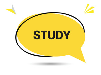 Study speech bubble text. Hi There on bright color for Sticker, Banner and Poster. vector illustration.