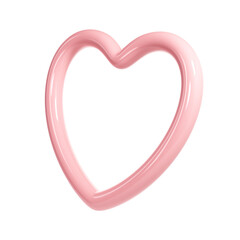 3d pink glossy heart love frame transparent. Suitable for Valentine day, Mother day, Women day, wedding, sticker, greeting card. February 14th - 689064476
