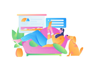 Business People Flat Vector Concept Operation Hand Drawn Illustration
