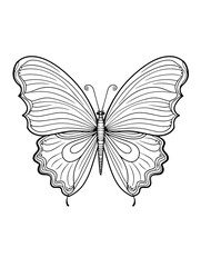 smooth butterfly outline vector art