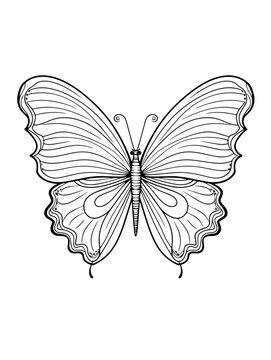 smooth butterfly outline vector art