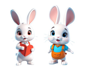 Set of Rabbits Generated AI