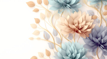 Fototapeta na wymiar Abstract floral design in pastel colors for prints, postcards or wallpaper