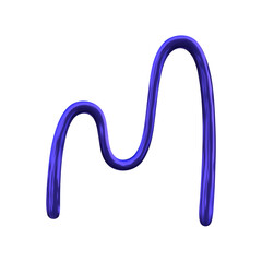 Y2K chrome color shape isolated. 3D liquid metal element. Y2K shiny chrome rendering illustration