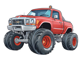 Red Monster Truck Cartoon
