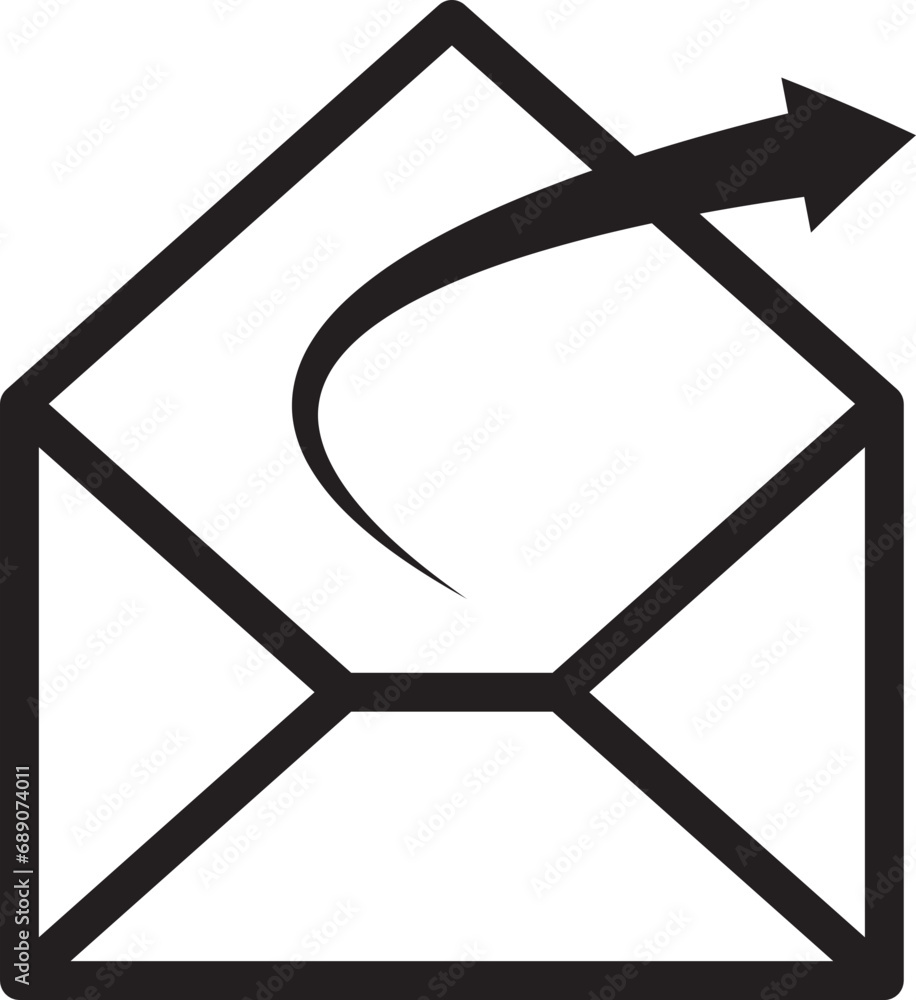 Poster mail icon vector sign. letter envelope symbol. message send to address illustration.