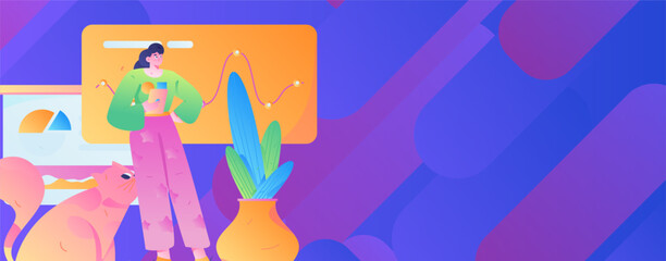 Business People Flat Vector Concept Operation Hand Drawn Illustration
